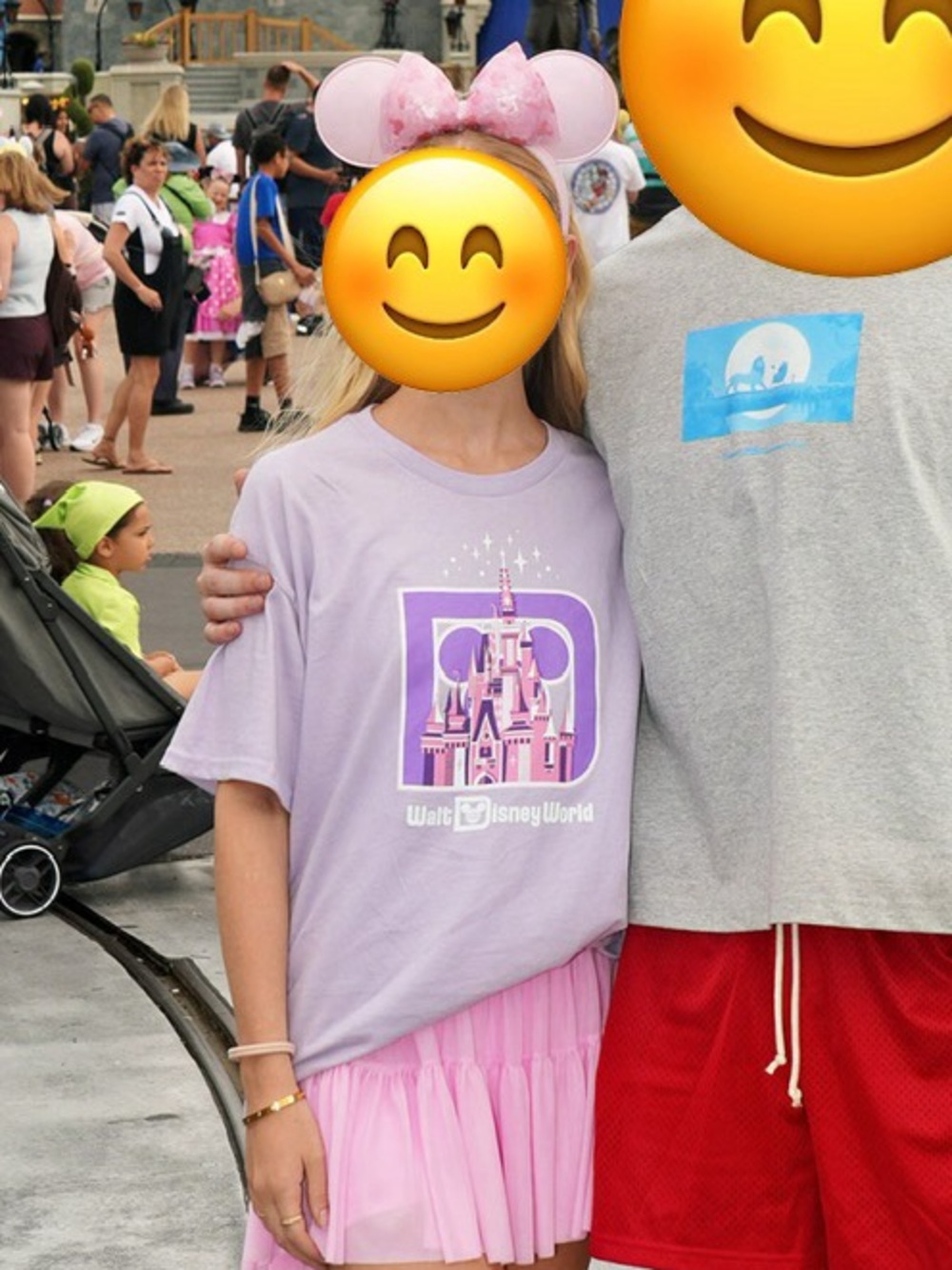 Disney World Lavender Graphic Tee with Pink Accents